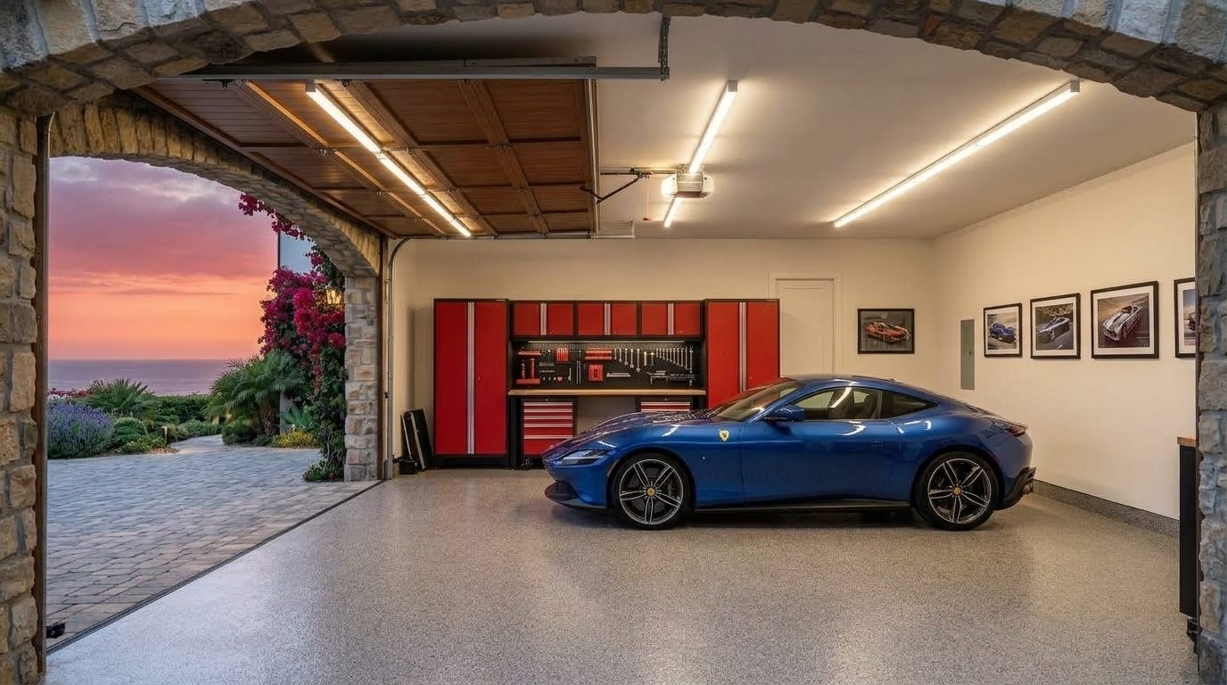 Garage Door Repairs Ahmed Interior View of Custom Garage Door Overhead and Workshop